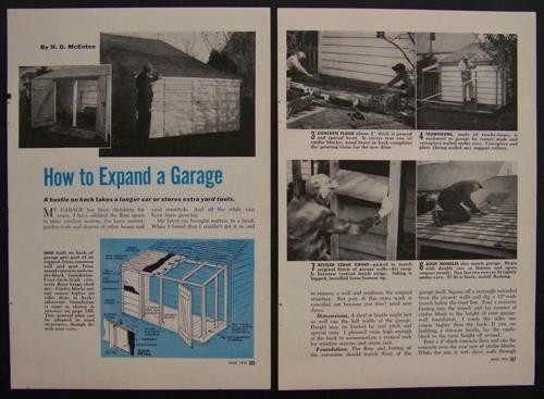 Garage addition expansion - garage, 1952