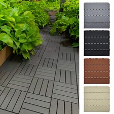 Nicoman Interlocking PVC Decking Tiles Outdoor Balcony Wood Effect Patio Tiles