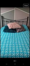 Crochet fitted blanket blue - fitted,