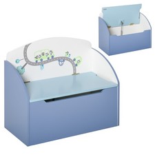 HOMCOM Kids Wooden Toy Box