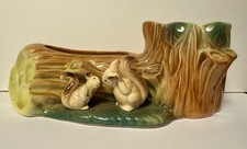 Vintage Hornsea Pottery Fauna Design 102 Posy vase,  Squirrels & Tree Stump
