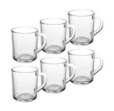 6 x Clear Glass Latte Cappuccino Tea Coffee Cups Mugs Hot Chocolate Glass 240ml