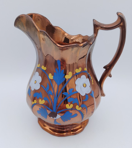 Antique hand painted copper - hand,