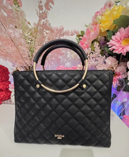 Dune london black gold handbag - black,