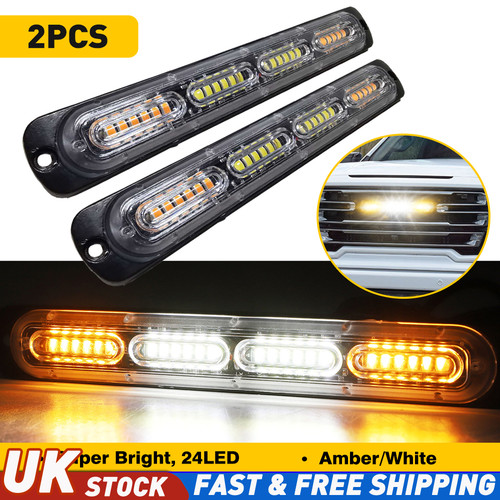 Amber white led - 2x, strobe