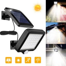 LED Solar Power Motion Sensor Wall Light Outdoor Garden Security Shed Flood Lamp