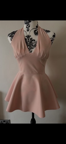 Latex halter mini dress baby - dress,