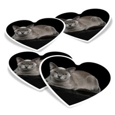 4x Heart Vinyl Stickers