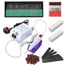 UK Electric Nail Art File Drill Machine Professional Manicure Pedicure False Set