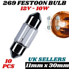 10 x 269 Festoon Bulb 12V-10W