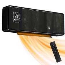 HOMCOM 2000W Ceramic Electric Heater with Fan, Wall Mounted, Black