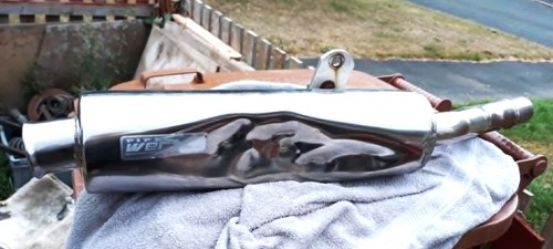 Motorbike damaged pipe werx - motorbike,