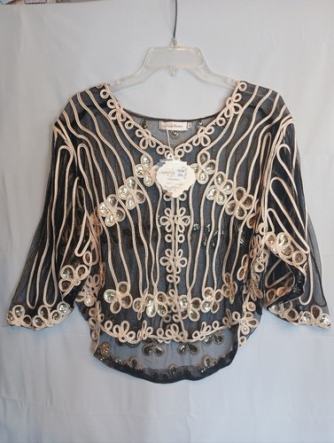 Black gold sheer - black, sequin
