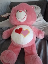 VINTAGE EXTRA LARGE JUMBO CARE BEAR PINK LOVE A LOT HEART 2002 PLUSH SOFT TOY