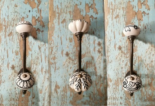 Black white ceramic - white,