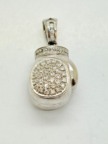 9ct white gold hollow - gold, cz