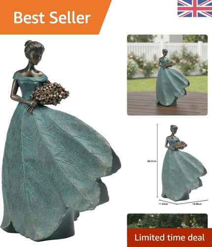 Resin fairy statue with leaf - statue,
