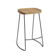 Arte Metal Bar Stool - Oak |