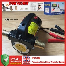 12V 175W Electric Diesel Fuel Pump - Portable Self-Priming Oil Transfer UK