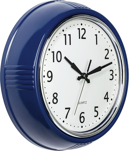 Retro wall clock - wall, navy