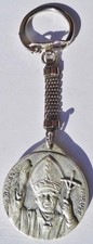 Large Vintage Pope John Paul II Holy Medal Papal Fob Key Ring Vatican catholic
