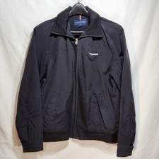 Tommy Hilfiger Mens Windbreaker Yacht Sailing Jacket Size Large Black 