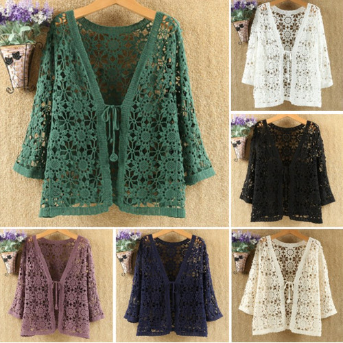Women lace crochet shrug - lace,