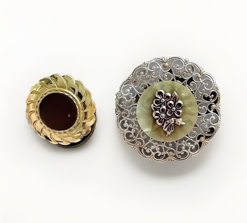 Two pretty vintage dress clips