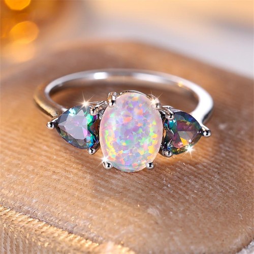 Oval mystic white fire - oval,