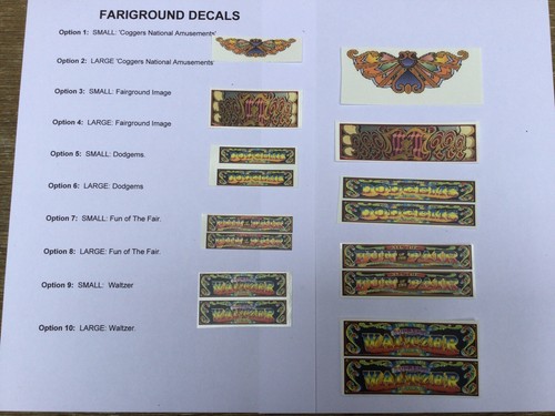 Fairground decals model - decals,