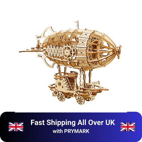 Wooden puzzle airship model - puzzle,