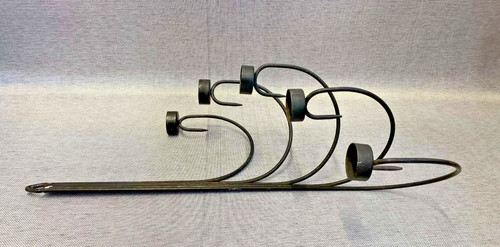 Black metal wall candle - black,