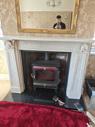 Marble fireplace surround - fireplace,