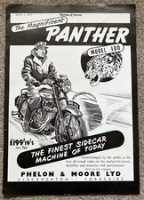 Reprint Vintage Poster - A3 (295*450mm) Panther Motorcycle B&W