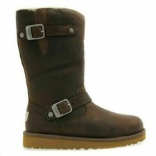 UGG® AUSTRALIA KENSINGTON 1969 TOAST LEATHER ZIP UP BOOTS UK 4 USA 5 RRP £240