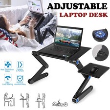 Angle & Height Adjustable Rolling Laptop Desk Cart Over Bed Hospital Table Stand