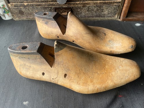 Pair wooden shoe boot trees - pair,