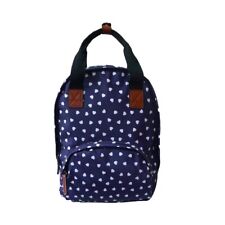 The Olive House® Hearts Design Matte Oilcloth Rucksack Backpack Blue