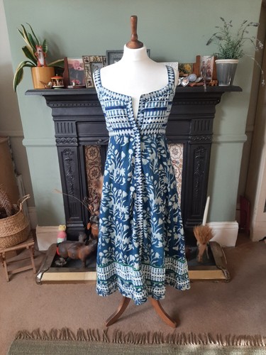 Anokhi cotton sun dress - anokhi, blue