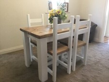 Rustic, Farmhouse, Dining Table and 4 Chairs