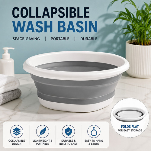 Portable folding wash basin - portable,