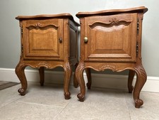 Pair French Solid Oak Louis XV