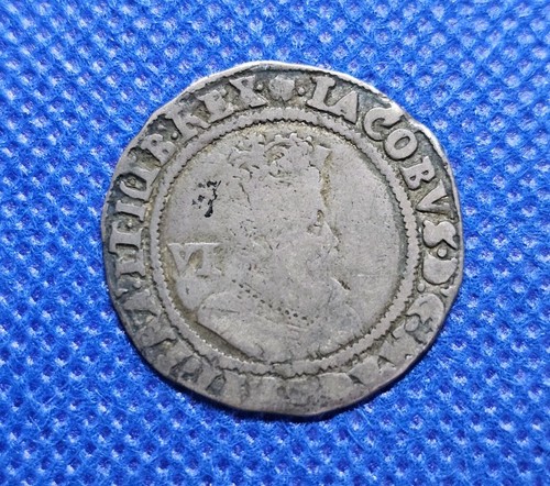 1606 sixpence james hammered - 1606, i