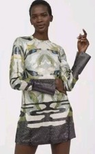 H&M Conscious Collection Green Shimmery Dress Size XS!