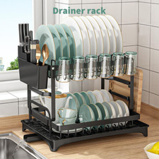 2-Tier Dish Rack Plate Cup