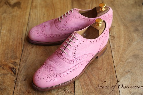 Barker pink leather brogue - pink,