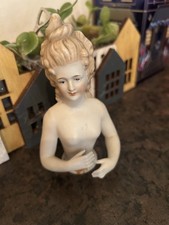 Antique Bisque Madam Pompadour Pin Cushion Half Doll