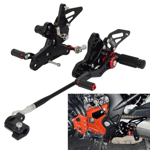 Black adjustable rider rearset - adjustable,