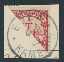 Cameroon Halving Mi. No. 9 Stamped "EDEA" on Letter Piece - Immaculate