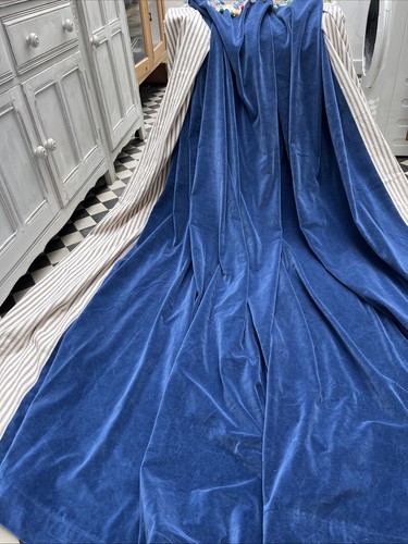 Blue vintage cotton velvet - blue,